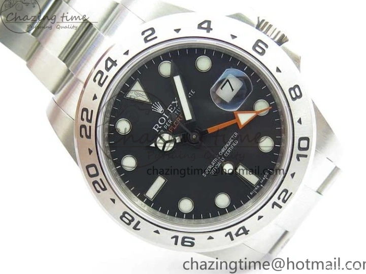 0414 Explorer II 42mm 216570 Black 904L SS GMF 1:1 Best Edition Black Dial on Bracelet A3186 (Correct Hand Stack) StreetReady 3242